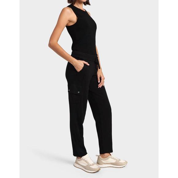 NEW MINNIE ROSE cotton cashmere cargo pant in black charcoal - Picture 3 of 3